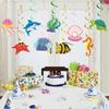 Nueva Decoración de Cumpleaños Submarina Adornos Colgantes Espirales Peces Tropicales del Océano Conchas Decoración de Fiesta de Cumpleaños de Verano Espiral