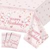 Amazon Nuevo Mantel Rosa de Fiesta de Globos Cumpleaños de Niños Fiesta de Niña Dulce Mantel Desechable de Plástico