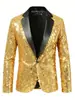 Blazer de lentejuelas para hombre transfronterizo, adecuado para banquetes, bodas, fiestas, actuaciones, espectáculos de escenario y eventos de discoteca