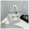 Bolso sencillo de moda para ir al trabajo, casual, de color sólido para mujer 2024, de gran capacidad, nuevo de verano, simple, portátil, bandolera, tipo cubo