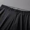 Pantalones Casuales para Hombre 2025 Primavera y Verano a Cuadros Cintura Media Pierna Recta Antiarrugas Delgados Modernos Pantalones de Negocios para Jóvenes