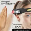 Linterna frontal de silicona para correr con múltiples fuentes de luz LED XPE, de nuevo diseño transfronterizo, con inducción magnética, luz púrpura UV, luz fuerte