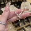 Collar de Lazo de Perlas para Mujer Lujo Ligero Diseño de Nicho Sentido de la Moda Cadena para Clavícula Estilo Francés Elegante de Gama Alta Accesorio para el Cuello