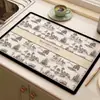 Mantel individual estilo americano, Mantel aislante del calor y absorbente de agua para encimera, Tapete escurridor de tierra de diatomeas para cocina, lavable, no requiere lavado, Posavasos, Protector de encimera