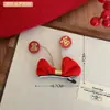 Nova Presilha de Cabelo com Bola de Pelúcia e Franja Estilo Chinês para Meninas, Doce e Festiva, Alto Apelo Estético, Acessório de Cabelo com Atmosfera de Ano Novo