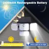 Lámpara de Pared Solar de Tres Cabezales con 333 LEDs Integrados, Lámpara Solar de Cuatro Cabezales para Exteriores con Sensor de Movimiento Humano, Múltiples Cabezales para Patio
