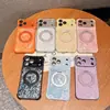Adecuado para iPhone 16 Pro, soporte magnético 360 con patrón dorado, funda protectora anticaídas para Apple 17 Pro Max