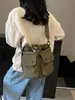 Bolsa Artística Estilo Japonés 2026, Bolsa de Tela con Cordón Estilo Mori, Bolso de Hombro Cruzado de Moda para Compras, Bolsa Popular para el Trayecto Diario