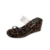 Sandalias de Plataforma Gruesa Transparentes de una Tira, Estilo Trendy Petite, que Aumentan la Altura para Mujer, para Uso en Exteriores en Verano, Sandalias de Cuña Versátiles Simples con Lunares