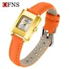 Reloj de Mujer Ofns Amazon Impermeable Lujo Ligero Cuadrado Pequeño Reloj de Cuarzo Casual de Negocios para Mujer Artículo Popular Transfronterizo