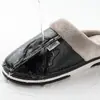 Hogar Tamaño Extra Grande Hogar Impermeables Pantuflas de Algodón Hombres Invierno Hogar Interior Cálidos Antideslizantes Zapatos de Algodón Hombres Otoño e Invierno