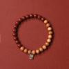 Pulseira de sândalo velho e cinábrio de minério bruto natural 6/8mm pulseira de anel único masculina e feminina estilo étnico retrô versátil