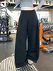 Pantalones casuales de pierna ancha de cintura alta color café para mujer, nuevo modelo otoño 2026, con caída, versátiles, corte holgado, pantalones casuales que estilizan