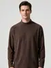 Camiseta básica térmica de fleece dupla face com gola alta, para homens, importação transfronteiriça da Amazon, camiseta masculina quente de manga longa com forro de fleece 2026