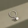 AR1316 Estilo Coreano Estilo Coreano Plata de Ley S925 Moda Retro Retorcido Perla de Agua Dulce Natural Anillo