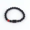 Estilo Ins Europeo y Americano Doce Constelaciones con Cuentas de Colores de la Suerte Pulsera de Ágata Negra Hecha a Mano con Cuentas para Hombres y Mujeres