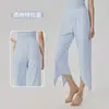 Calças de Yoga Largas e Respiráveis para Mulheres, Cintura Alta, Controle de Barriga, Calças Esportivas Cropped de Pernas Retas para Fitness, Fendas Laterais, Leggings Esportivas de Uso Bidirecional