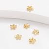 Soporte para flores de circonita con incrustaciones de oro de 14 quilates que conserva el color, soporte para copos de nieve de circonita brillante, pulsera DIY hecha a mano, soporte para cuentas, accesorios para tapas de cuentas
