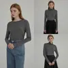 Camisa Base de Manga Longa Estilo Coreano Goming para Mulheres, Outono Guangzhou Treze Linhas Slim-fit Top DN145