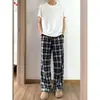 Pantalones rectos de rayas de alta gama y moda para hombre, con un corte relajado estilo americano, diseño versátil de pierna ancha y pantalones largos casuales