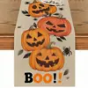 Camino de mesa de Halloween más vendido de Temu transfronterizo, mantel decorativo navideño de lino, alfombrilla de té de gama alta para mueble de TV