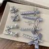 Corea del Sur Lujo Ligero Clip de Pato Completo de Diamantes Perla Estilo Chanel Pedrería Estilo Avanzado Clip para Flequillo Clip Lateral Accesorios para el Cabello