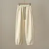 Pantalones Deportivos Gruesos y Cálidos para Mujer, de una Sola Pieza, Forrados de Polar, con Puños, Estilo Otoño e Invierno, Ropa para Mujer, 490g