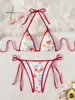 Bikini Sexy de Dos Piezas Estampado para Mujer Nuevo Traje de Baño Triángulo Bolsa Traje de Baño Transfronterizo Lgd72