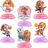 Artigos de Festa Cão Rosa Decorações de Favo de Mel Decorações de Aniversário Patrulha Canina Decorações de Mesa de Favo de Mel Atacado