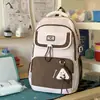 Bolsa de monedas de oso de color block de gran capacidad, elegante y simple, mochila escolar 25 modelo nuevo para niñas de secundaria y preparatoria