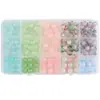 Palomitas de maíz con grietas de hielo, destellos a través de cuentas de vidrio, cuentas sueltas, caja, material para pulsera de cuentas, collar, accesorios de joyería DIY