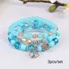 Pulsera de cuentas estilo bohemio con colgantes de corazón y trébol de cuatro hojas, hecha a mano, joyería ajustable, ventas directas de fábrica