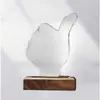 Trofeo de Cristal Creativo Hecho a Medida Decoración de Premio para Reunión Anual Estilo Nórdico Placa de Vidrio Regalo de Empresa Premio Grabado