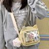 Bolso bandolera pequeño versátil estilo Ins japonés para chicas, lindo bolso transparente para teléfono para mujer