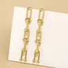 Aguja de Plata 925 Nueva Moda Mini Estrella Yang Mismo Estilo Multi-anillo Pendientes Pendientes en Forma de U Pendientes Distintivos con Borla Larga