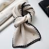 Edge-lock Corte Flor com Lã de Ovelha Macio Largo Design de Nicho de alta qualidade Lenço Feminino Pescoço Quente Estilo Chanel