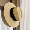 Sombrero de Paja Retro Estilo Old Money Hueco de Copa Plana para Mujer, Sombrero de Sol para Protección Solar en la Playa de Verano, Sombrero de Sol Estilo Vacaciones
