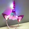 Nueva diadema luminosa de orejas de conejo con plumas para el pelo, accesorio para el pelo de concierto en lugar escénico, diadema de actuación, suministro para mercado nocturno, venta al por mayor