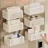 Estante de Almacenamiento Magnético Detrás de la Puerta, Caja de Almacenamiento para Pañuelos y Servilletas, Dispensador de Pañuelos Montado en la Pared, Cesta de Almacenamiento para Bolsas y Llaves para Entrada Sin Taladro