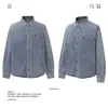 Camisa Jeans Azul Retrô Vintage Lavada Desgastada Masculina Estilo Preguiçoso Solta Casual Camisa Jaqueta