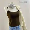 Camisola de Terciopelo y Encaje Cálida para Otoño e Invierno, Copas Integradas, Efecto Adelgazante, Prenda Base 6108