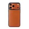 Adecuado para funda de teléfono de cuero genuino Apple 18 Pro Max, funda protectora magnética de cuero de cera de aceite vintage de alta gama para iPhone 17