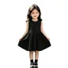 Vestido Regata Preto Sem Mangas, Vestido Princesa Estiloso de Verão, Novo Estilo de Verão para Meninas, Bolinhas, Atacado para Meninas
