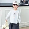 Camiseta de Manga Larga para Niños Primavera 2026 Nuevo Estilo Camiseta Blanca Infantil Top de Primavera y Otoño para Niños Ropa Interior para Estudiantes de Primaria Fresca