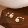 Aretes retro de imitación jade para mujer, aretes de cuentas frescas y sencillas, aretes elegantes de temperamento suave para dama, venta al por mayor