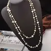 Corrente de Suéter Mais Vendida Trevo de Quatro Folhas Colar Longo Dupla Face Estilo Longo Europeu e Americano Estilo Gótico Bijuterias Pérolas em Camadas Duplas