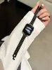 Pulseira de Metal Fina com Três Contas de Aço Inoxidável Adequada para Apple iWatch 11ª Geração 10/987Ultrase
