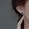 Nuevos Pendientes Negros Chapados de Moda para Mujer, Diseño de Nicho, Pendientes Cuadrados de Alta Gama, Venta Directa del Fabricante