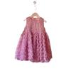 Vestido Feminino de Luxo Leve com Rosa Tridimensional, Vestido para Bebê de Um Ano, Roupa Doce de Daminha para Menina, Vestido Fofo de Princesa
