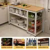 Estante de almacenamiento para cocina, cesta multifuncional para verduras, encimera de corte, estante de almacenamiento para microondas y utensilios de cocina, gabinete lateral, mesa multicapa